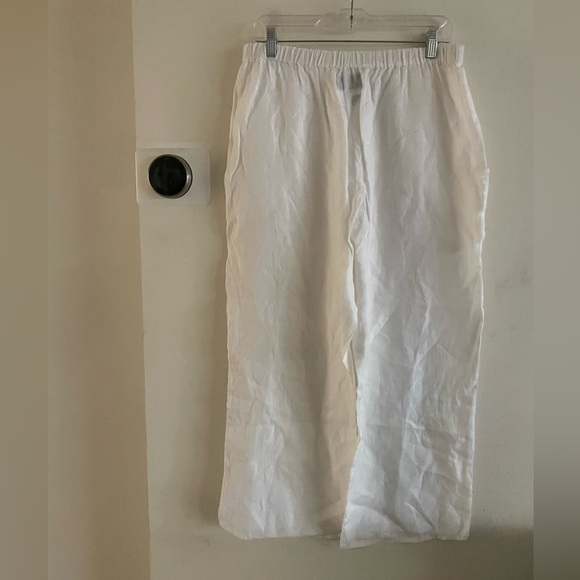 Flax Pants - Flax Linen white pants size small